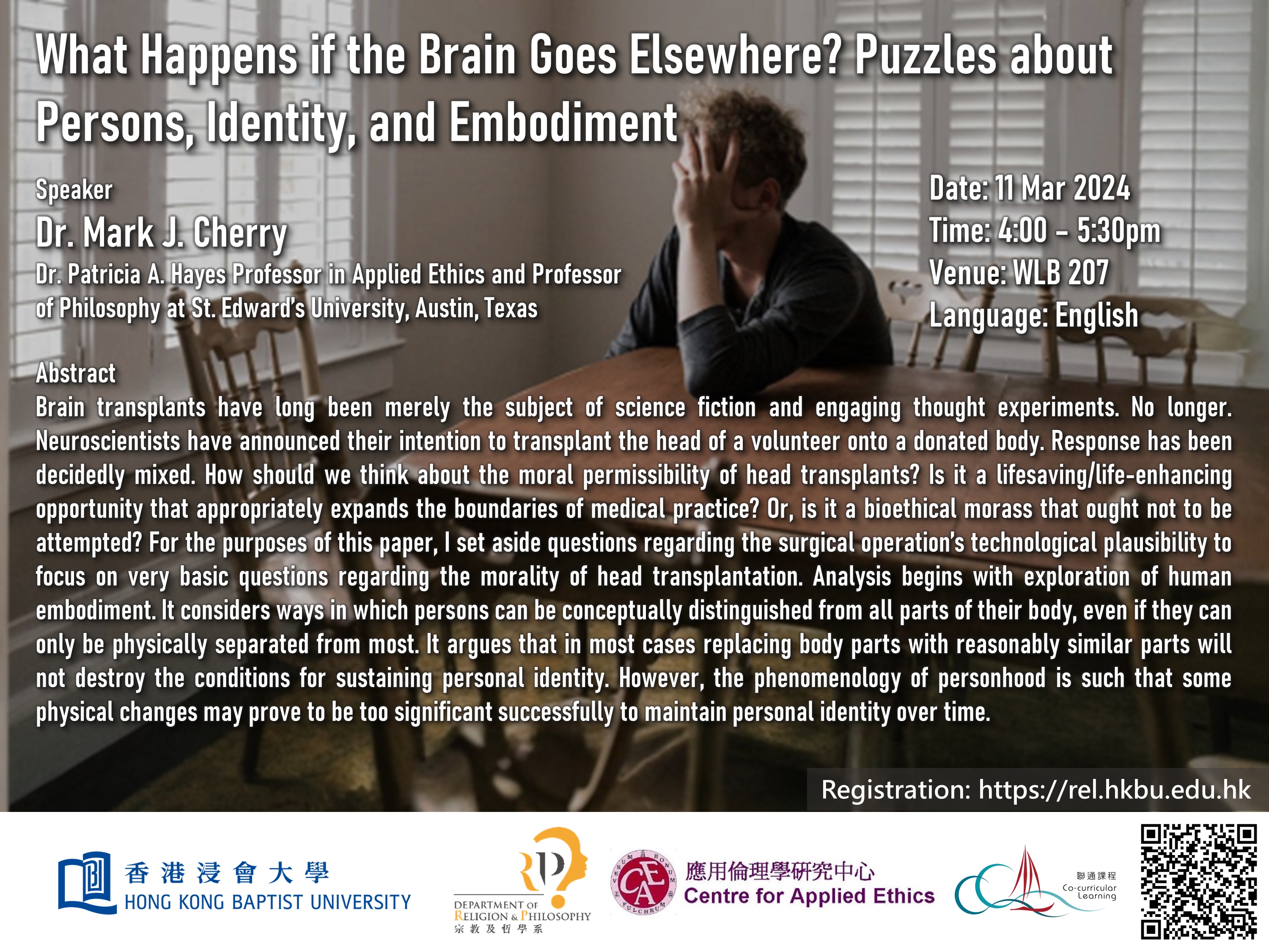 Poster of What Happens if the Brain Goes Elsewhere? Puzzles about Persons, Identity, and Embodiment