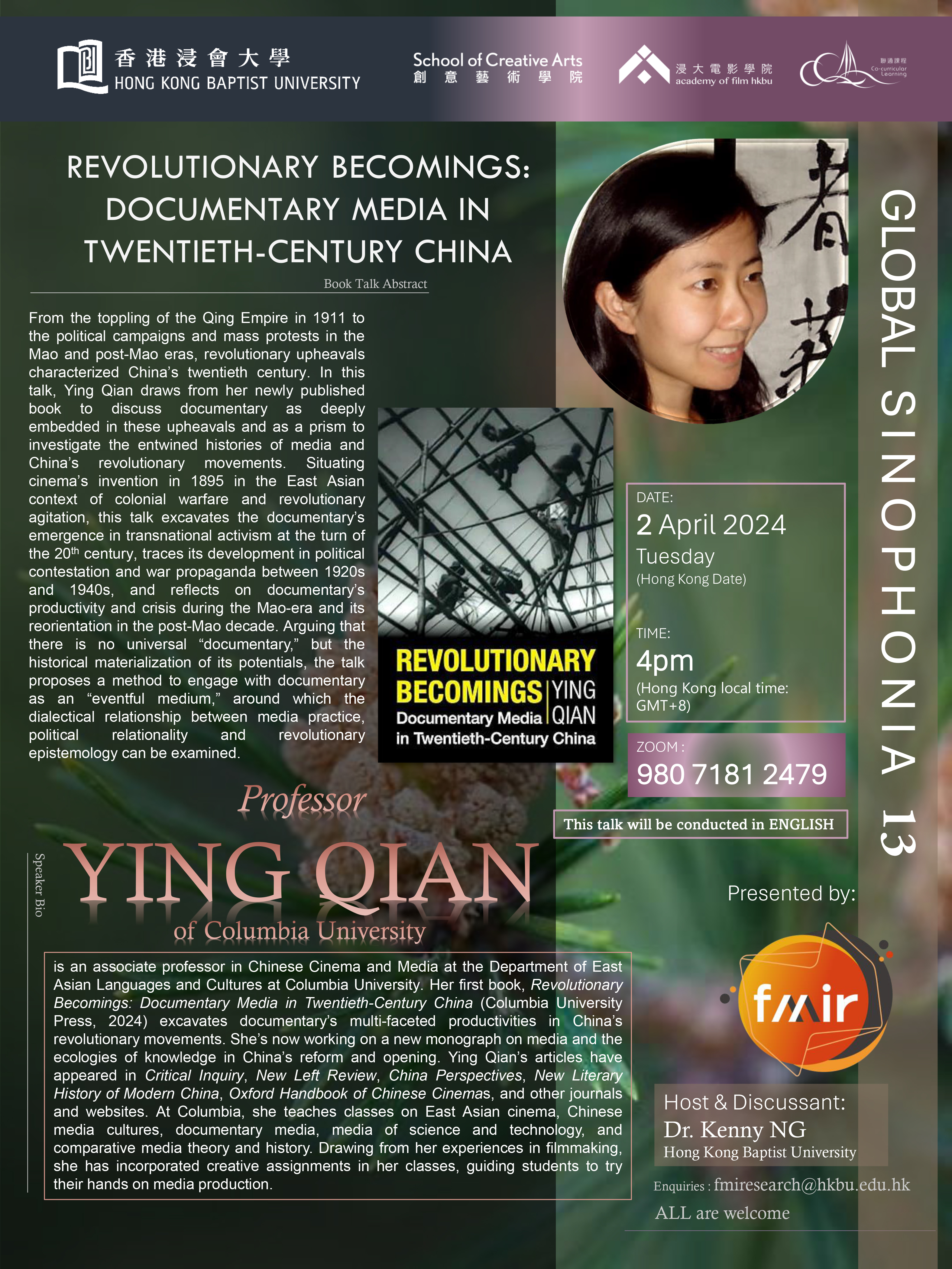 Poster of Global Sinophonia 13 - Revolutionary Becomings: Documentary Media in Twentieth-Century China