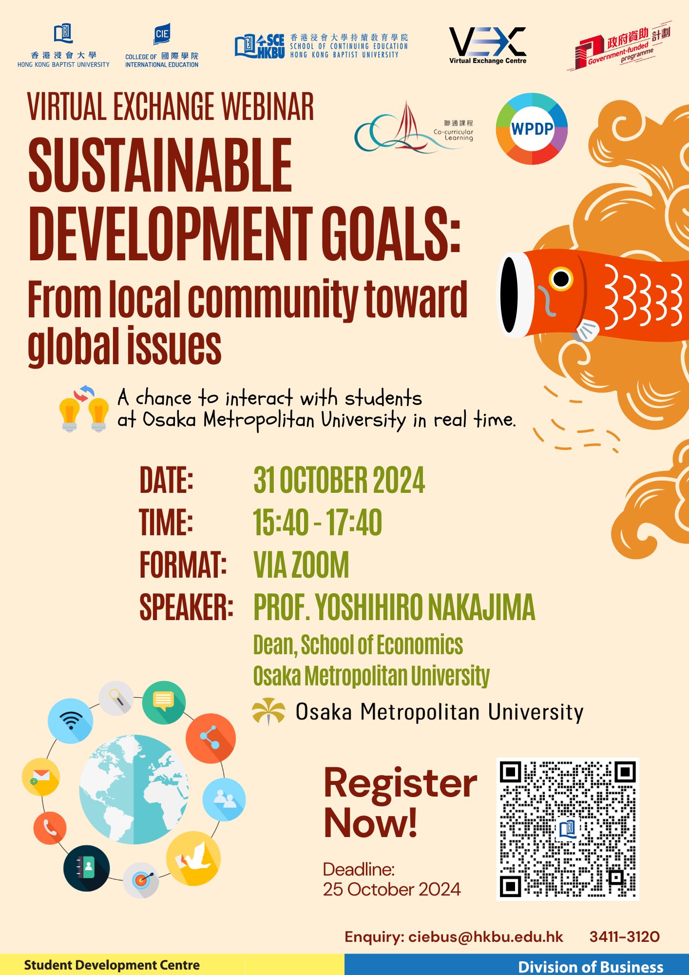 Poster of Virtual Exchange Webinar - Sustainable Development Goals: From local community toward global issues