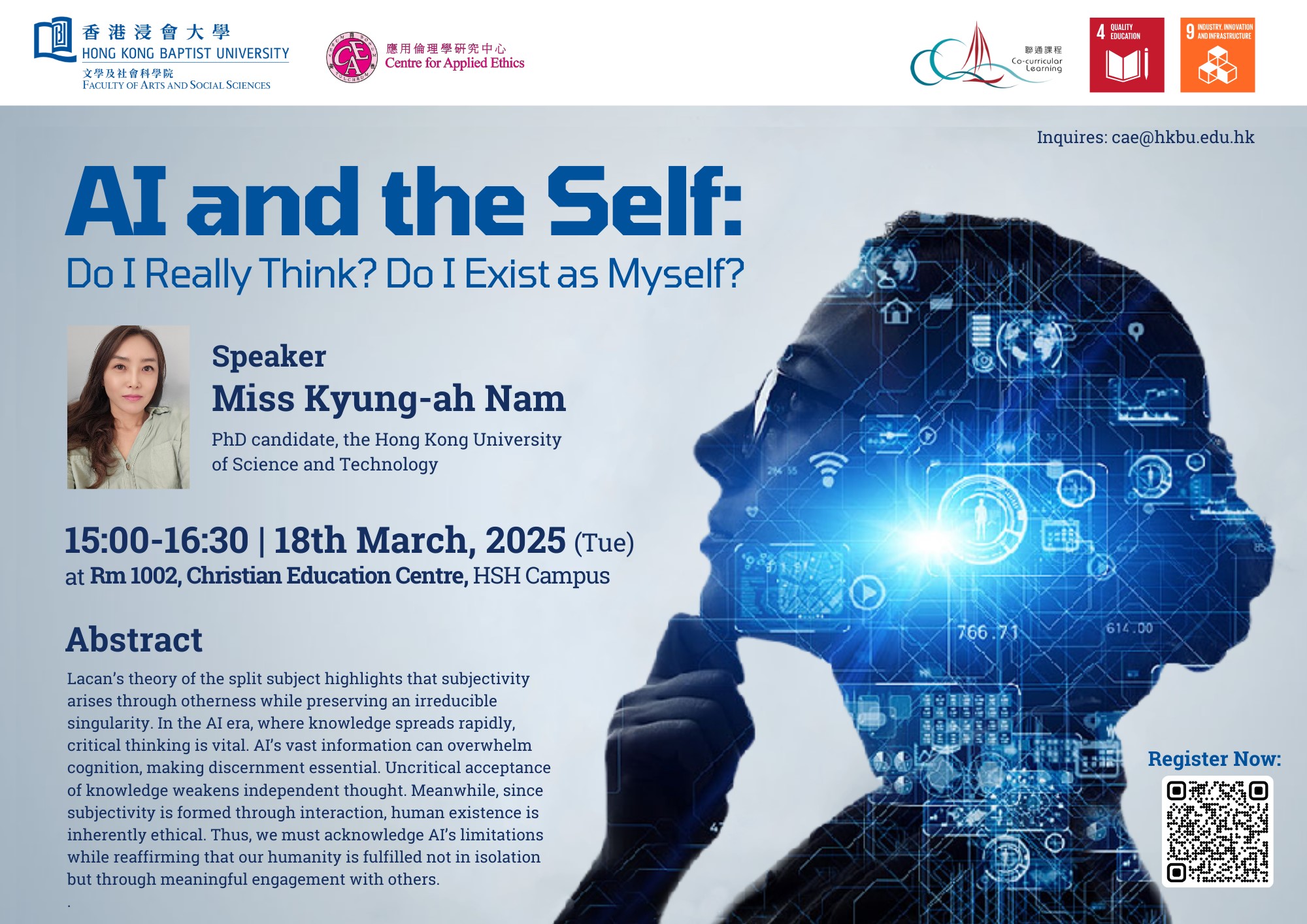 Poster of AI and the Self: Do I Really Think? Do I Exist as Myself?