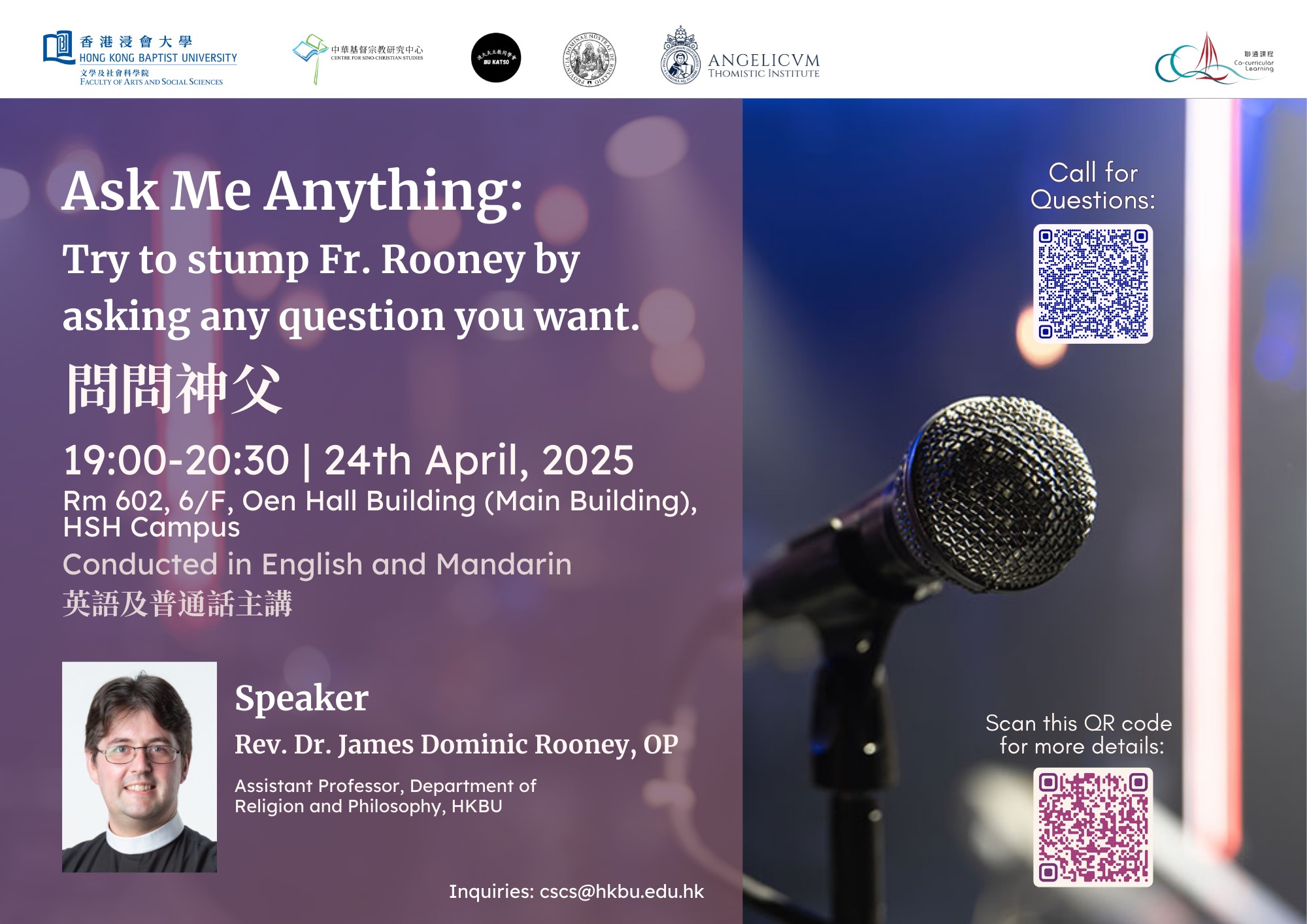 Poster of Ask Me Anything: Try to stump Fr. Rooney by asking any question you want