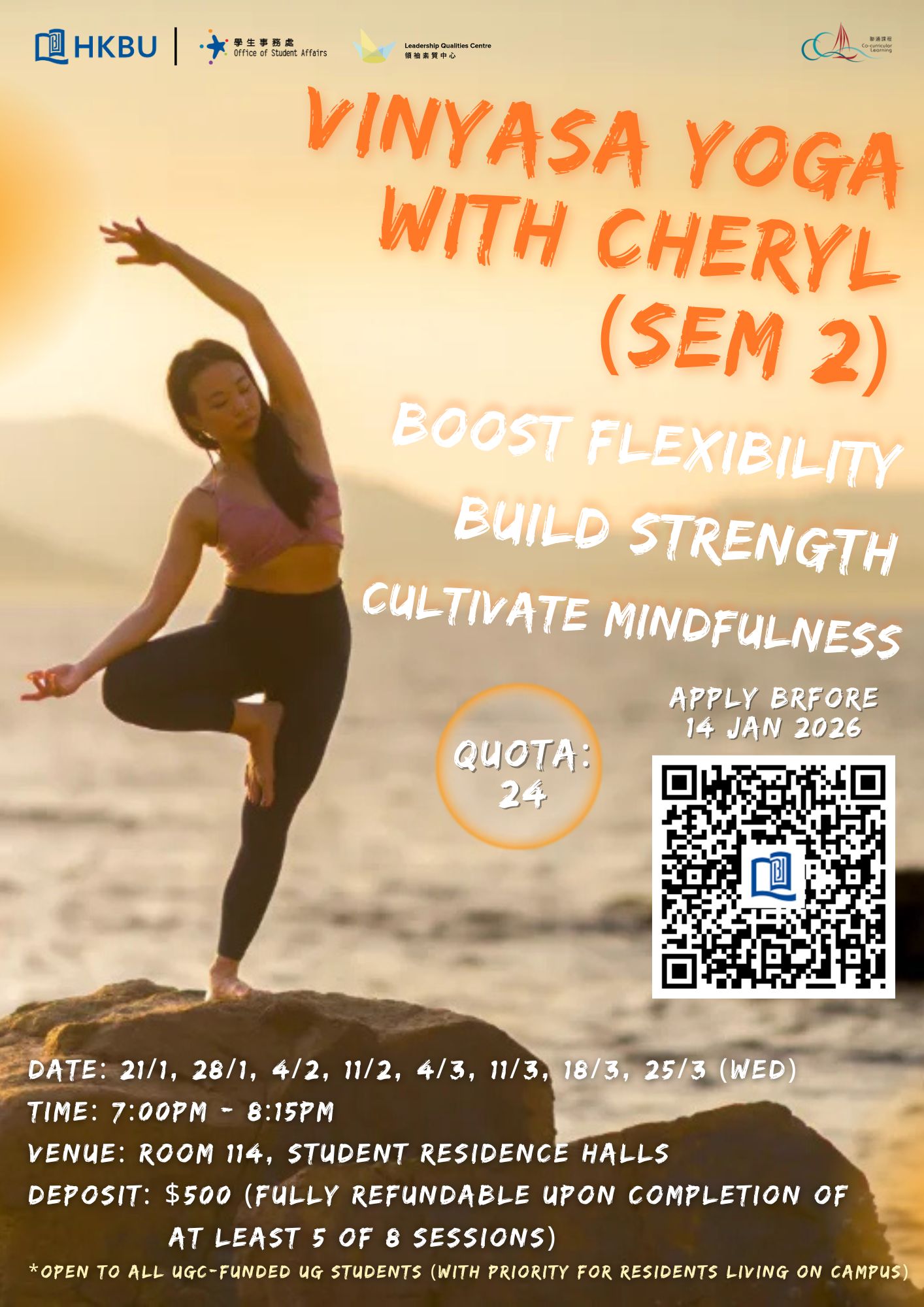 Vinyasa Yoga with Cheryl (Sem 2)