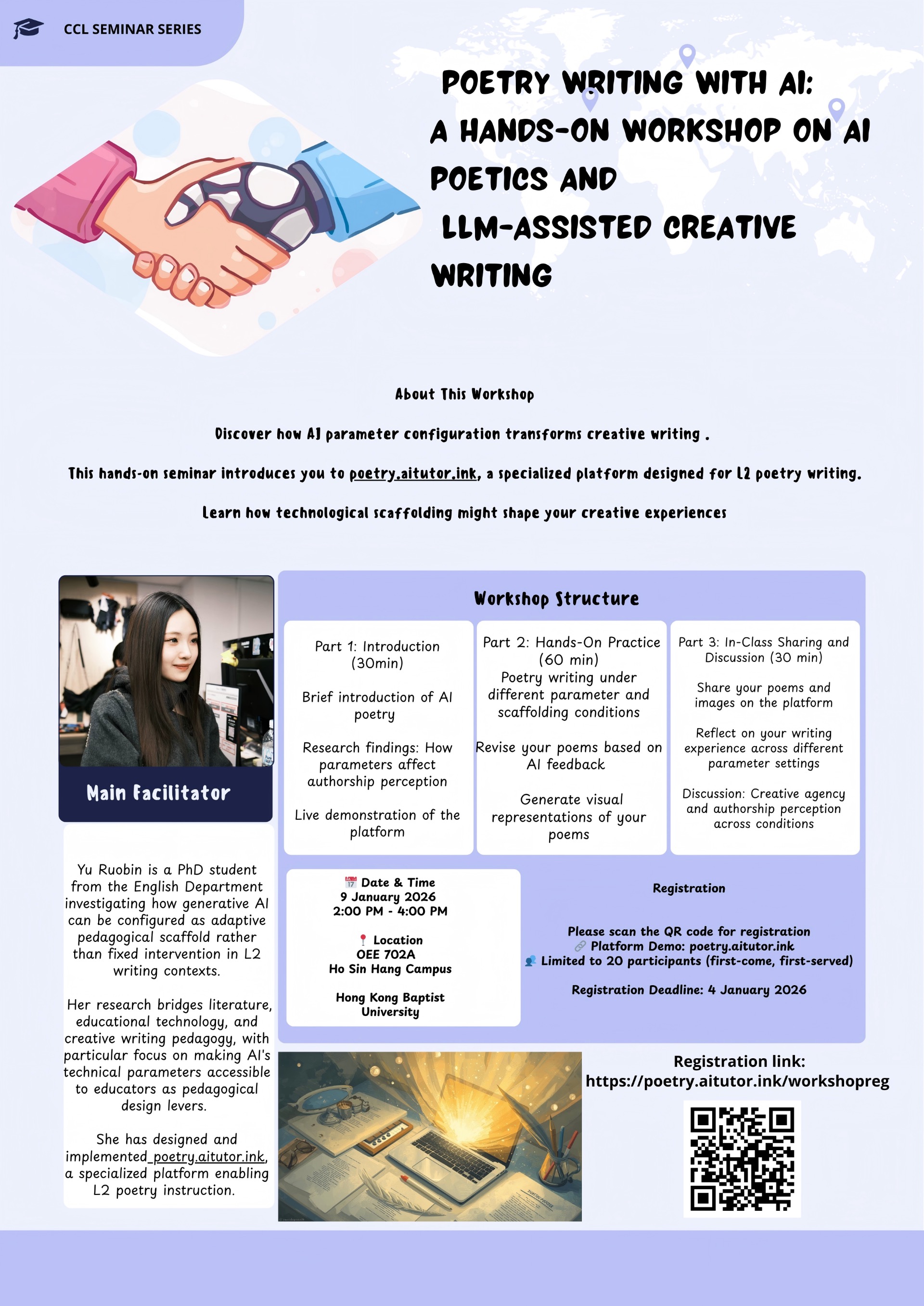 Poster of Poetry writing with AI: A hands-on workshop on AI poetics and LLM-assisted creative writing
