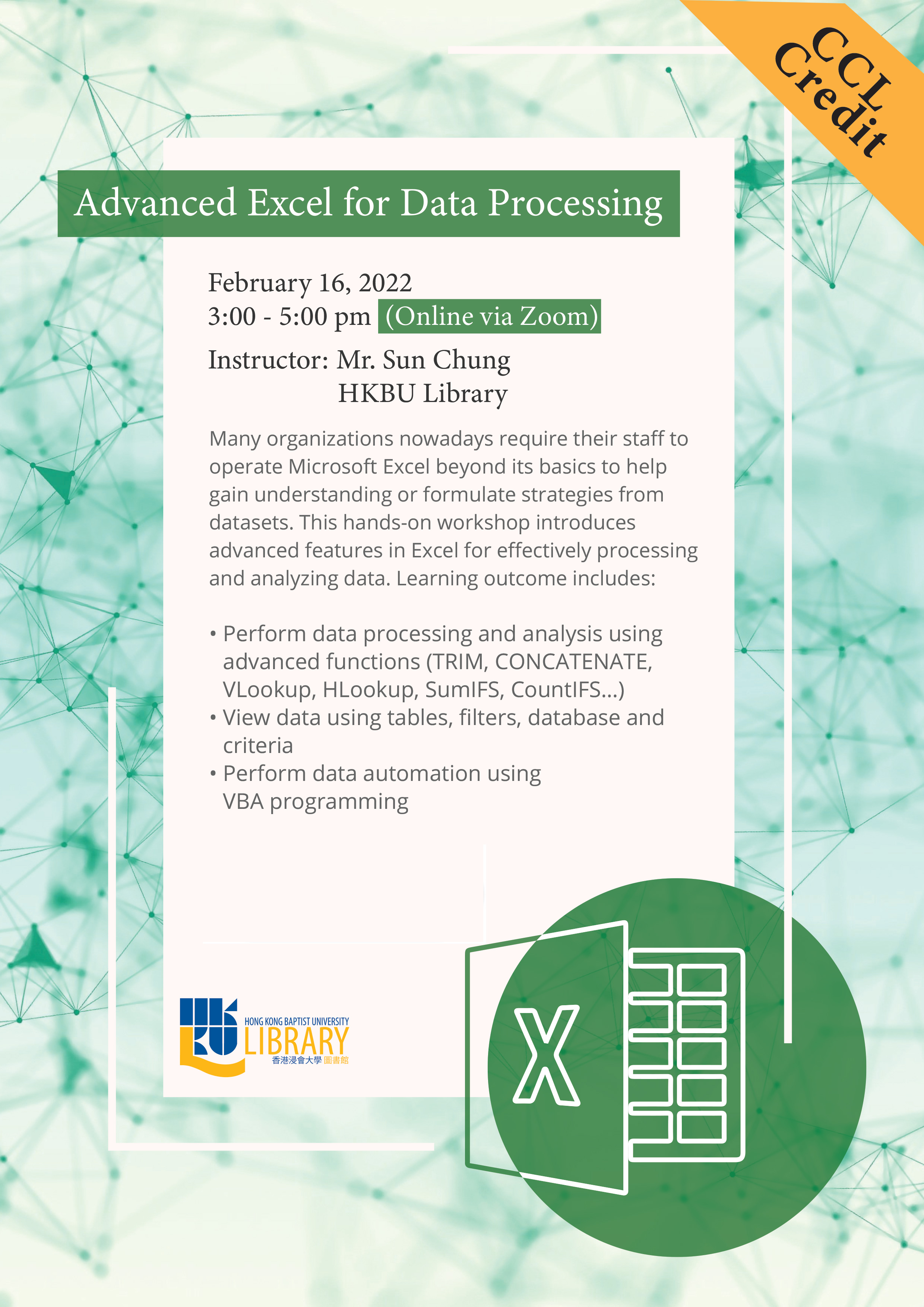 Poster of Advanced Excel for Data Processing