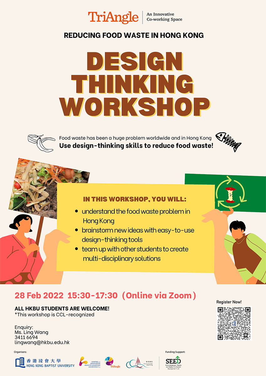 Poster of Design Thinking Workshop - Reducing Food Waste in Hong Kong