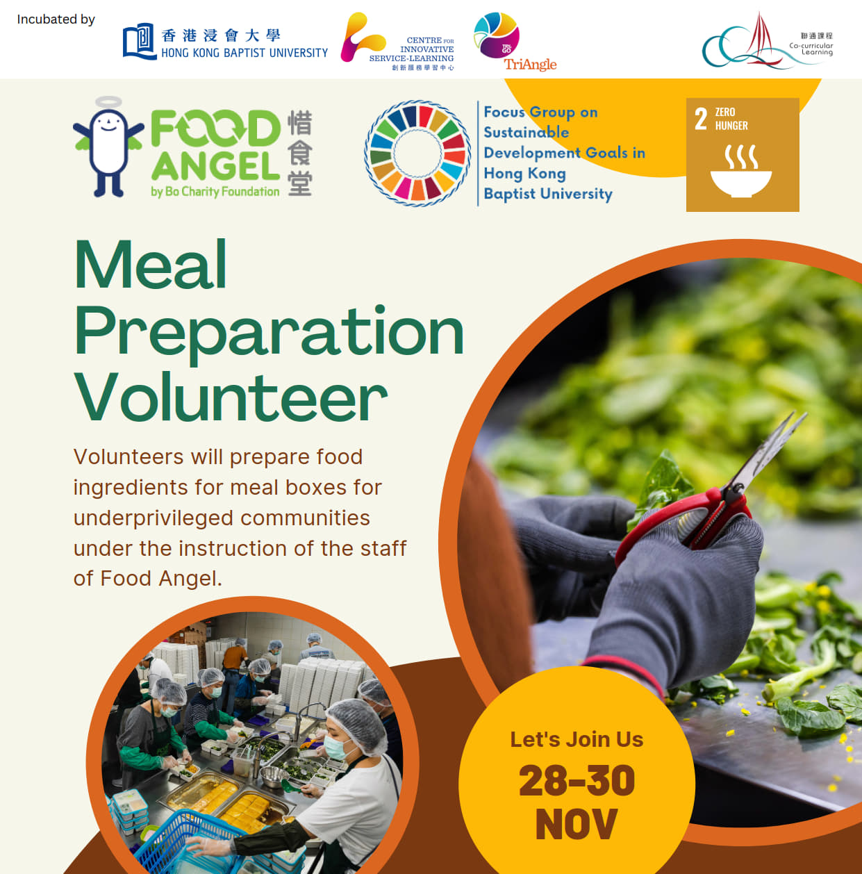 Poster of ZERO HUNGER, Meal Preparation Volunteer Activity