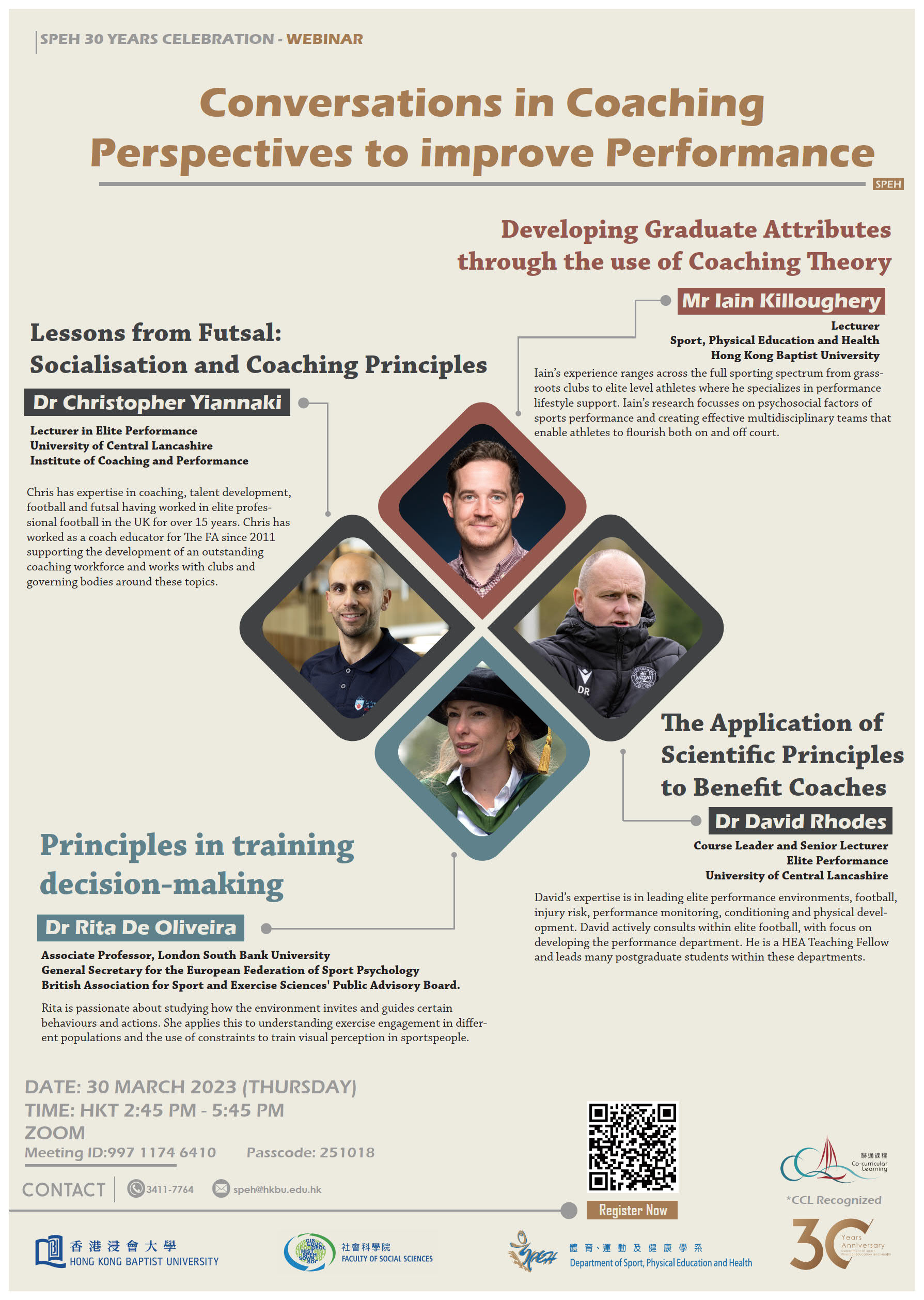 Poster of SPEH 30TH Years Celebration : Conversations in Coaching – Perspective to improve Performance